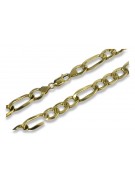 Vintage rose (Italian yellow) gold Figaro diamond cut hollow bracelet cb010