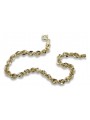 Pulsera de corte diamante New Rope amarilla italiana de oro de 14k cb074y