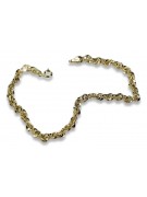 Pulsera de corte diamante New Rope amarilla italiana de oro de 14k cb074y