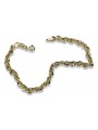 Pulsera de corte diamante New Rope amarilla italiana de oro de 14k cb074y