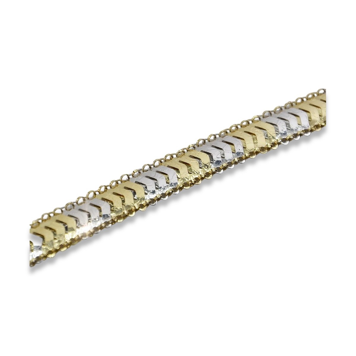 Pulsera de oro amarillo y blanco oro italiano cb131yw