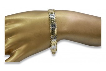 Złota bransoletka żółto białe włoskie złoto cb131yw