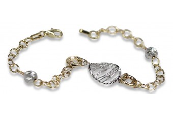 Bracelet en or 14 carats jaune blanc or italien cb144yw