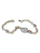 Bracelet en or 14 carats jaune blanc or italien cb144yw