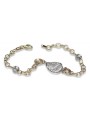 Bracelet en or 14 carats jaune blanc or italien cb144yw