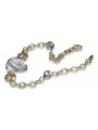 Bracelet en or 14 carats jaune blanc or italien cb144yw