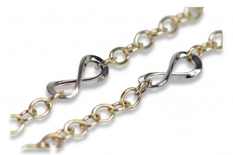 Bracelet en or 14 carats jaune blanc or italien cb145yw