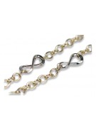 Bracelet en or 14 carats jaune blanc or italien cb145yw