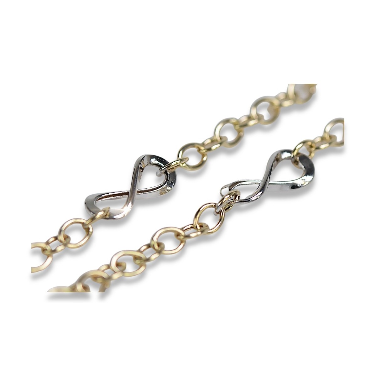 Bracelet en or 14 carats jaune blanc or italien cb145yw