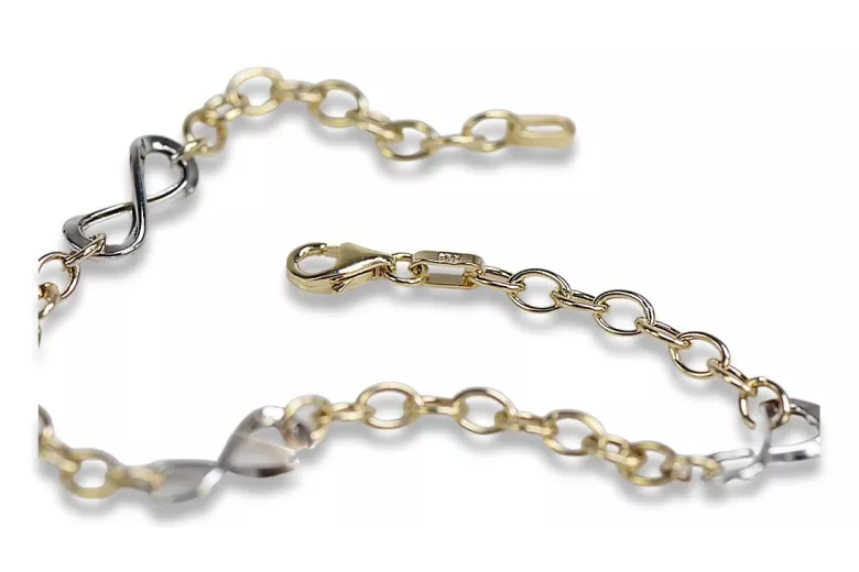 Bracelet en or 14 carats jaune blanc or italien cb145yw