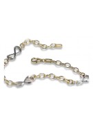 Bracelet en or 14 carats jaune blanc or italien cb145yw