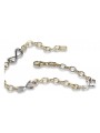 Bracelet en or 14 carats jaune blanc or italien cb145yw