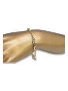 Pulsera de lujo de oro italiano blanco amarillo de 14k cb148yw