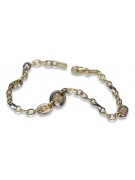 Bracelet fantaisie en or italien jaune blanc 14 carats cb149yw