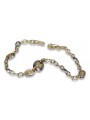 Bracelet fantaisie en or italien jaune blanc 14 carats cb149yw