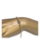 Bracelet fantaisie en or italien jaune blanc 14 carats cb149yw