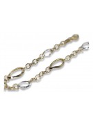 Bracelet fantaisie en or italien jaune blanc 14 carats cb153yw