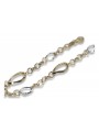 Bracelet fantaisie en or italien jaune blanc 14 carats cb153yw