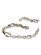 Pulsera de fantasía blanca italiana de 14k blanco amarillo cb153yw