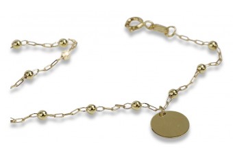 Pulsera italiana amarilla de oro de 14k Lady Circle Celeblity cbc002y