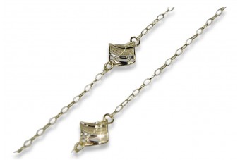 Yellow & white Italian gold chain, fashionable cc070yw