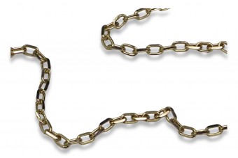 Italian yellow gold Anchor diamond cut chain cc090y