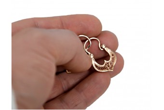 "Ретро 14k розово златни оби ven041