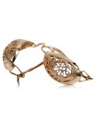 "Boucles d'oreilles sans pierres, en forme de feuille, en or rose 14 carats 585 vintage" ven023