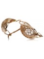 "Originales Vintage-Roségold 14k 585 Gold, Keine Steine, Blatt Design Ohrringe" ven023