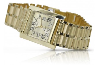 Reloj italiano amarillo de oro de 14k para hombre Reloj de pulsera Geneve mw009y&mbw007y