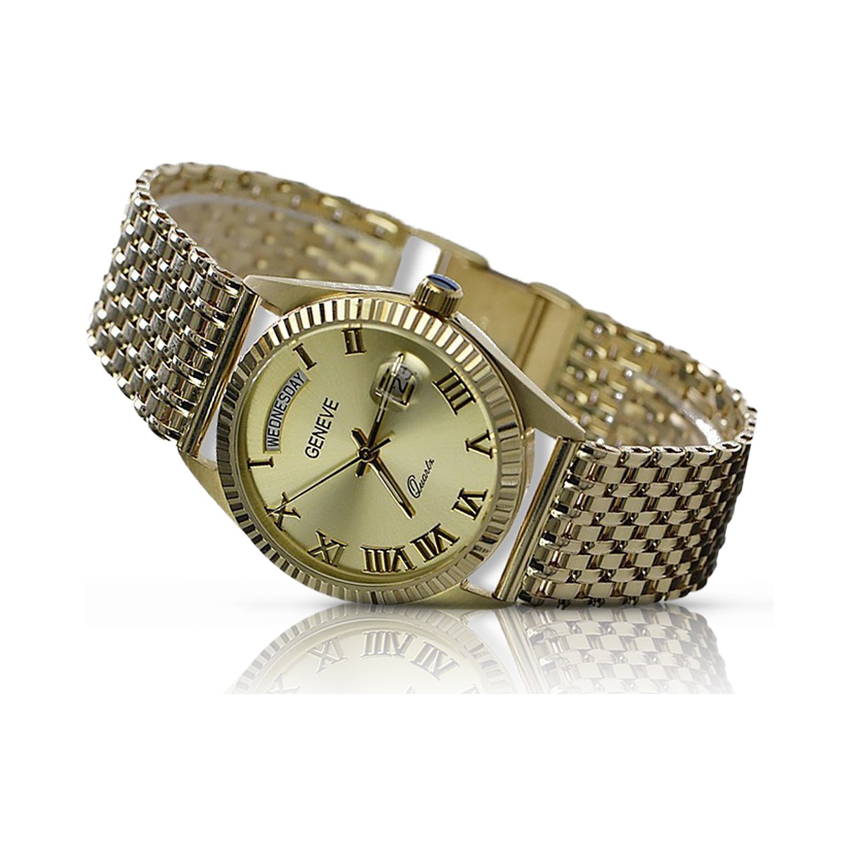 Reloj de oro para hombre Geneve ★ https://zlotychlopak.pl/es/ ★ Pureza del oro 585 333 ¡Precio bajo!