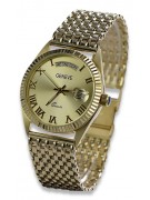 Gold men's watch Geneve ★ zlotychlopak.pl ★ Gold purity 585 333 Low Price!