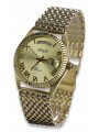 Gold men's watch Geneve ★ zlotychlopak.pl ★ Gold purity 585 333 Low Price!