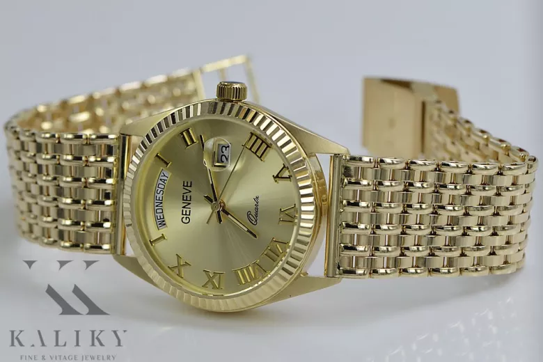 Goldene Herrenuhr Geneve ★ https://zlotychlopak.pl/de/ ★ Goldreinheit 585 333 Niedriger Preis!