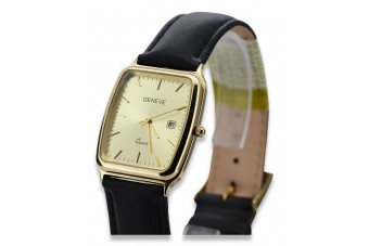 желтые  14k 585 золота мужские часы Geneve mw002y