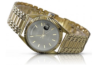 Montre en or pour homme avec bracelet 14k 585 Geneve mw013ydbc&mbw012y