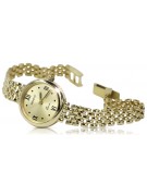 Italienische gelbe Damenuhr aus 14 Karat Gold, Geneve Lady Gift Geneve lw013y