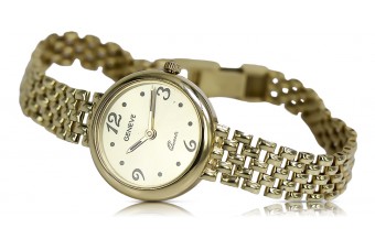 Italian yellow 14k gold lady watch Geneve Lady Gift Geneve lw013y