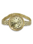 Italienische gelb Damenuhr Geneve Lady Geschenk lw114y