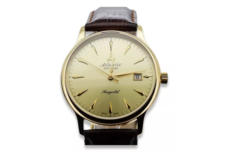 Yellow 14k 585 gold men's Atlantic watch mw005y