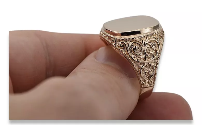 Rose russe Bijoux en or soviétique bague homme