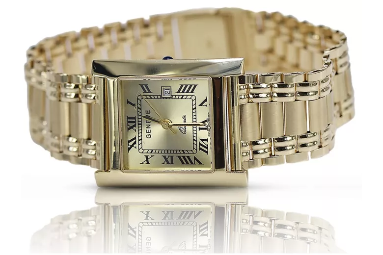 Reloj de oro para hombre Geneve ★ zlotychlopak.pl ★ Pureza de oro 585 333 Precio bajo!