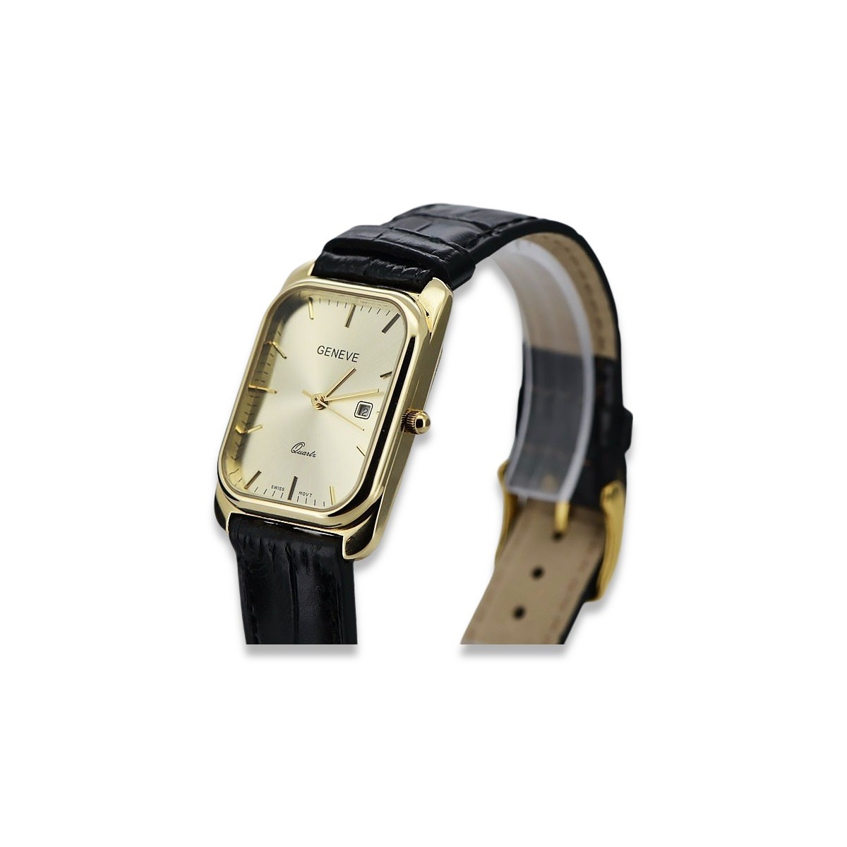 Reloj de oro para hombre Geneve ★ zlotychlopak.pl ★ Pureza de oro 585 333 Precio bajo!