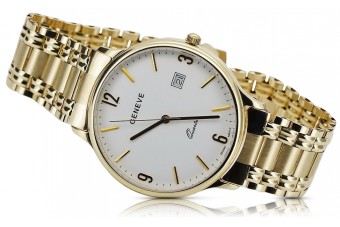 Reloj Geneve amarillo 14k 585 oro para hombre mw017ydw&mbw006y