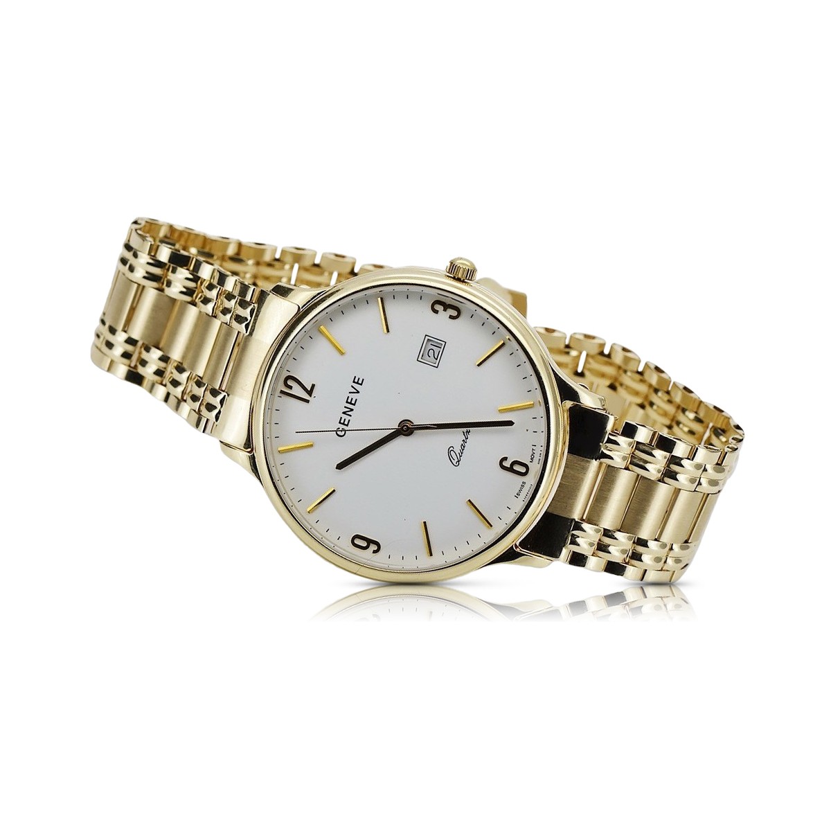 Reloj de oro para hombre Geneve ★ zlotychlopak.pl ★ Pureza de oro 585 333 Precio bajo!