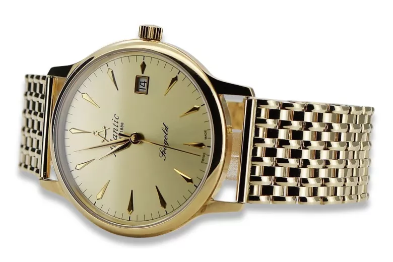 reloj Atlantic de oro 14k 585 con pulsera para hombre mw003y&mbw013y