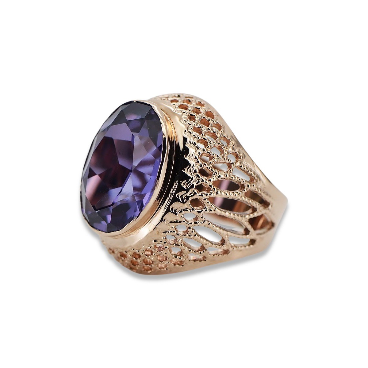 Russe soviétique rose 14k 585 or Alexandrite Rubis Émeraude Saphir Zircon bague vrc089