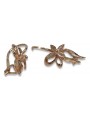 Rose rose russe soviétique 14k 585 or URSS Boucles d’oreilles fleurs vintage ven141