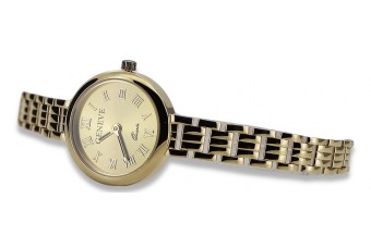 Italian yellow gold lady watch Geneve Lady Gift lw038y