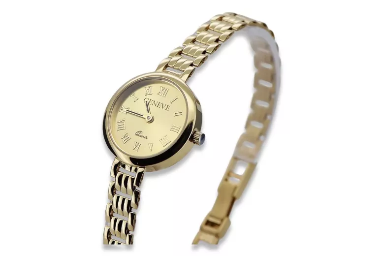 Belle montre pour femme en or 14 carats Geneve lw038y